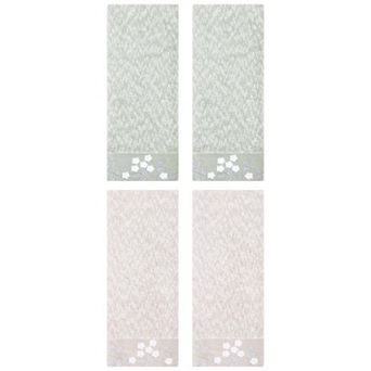 4 Pack Floral Embroidered Hand Towels, Pure Cotton Soft Absorbent Towel Set for Home Decor 14"x28"