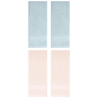 4 Pack Solid Striped Hand Towel Set 13"x29" Cotton Soft Absorbent Towels