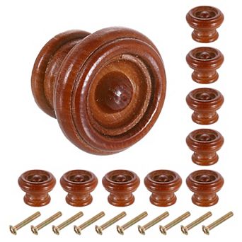 10 pc Wooden Knobs, 37mm Round Cabinet Knobs Single Hole Pull Handles