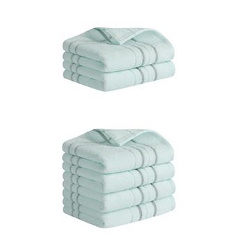 6 Pack Striped Cotton Hand Towels for Bathroom, 13"x29" Soft Absorbent Hand Towel