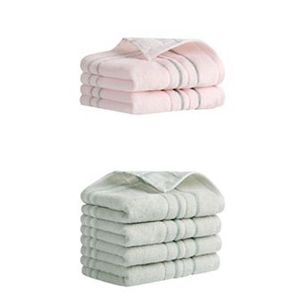 6 Pack Striped Cotton Hand Towels for Bathroom, 13"x29" Soft Absorbent Hand Towel