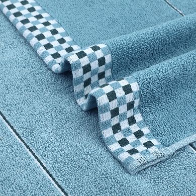 4 Pack Striped Checked Hand Towels, Absorbent Soft Decorative Towel 14"x30"