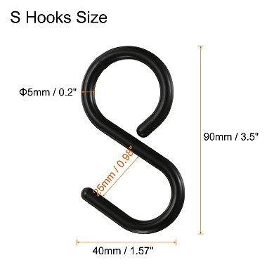 S Hooks 3.5" Hanging S Shaped Hooks Large Closet Rod Hooks for Hanging Cups Jewelry Clothes Tools