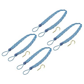 4 pc 23" Curtain Tiebacks Braid Drapery Holdback Holder with Hooks