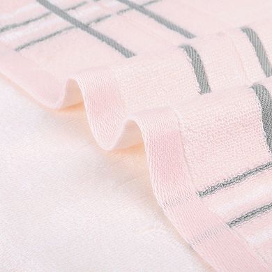 8 Pack Striped Cotton Hand Towels for Bathroom, 13"x29" Soft Absorbent Hand Towel