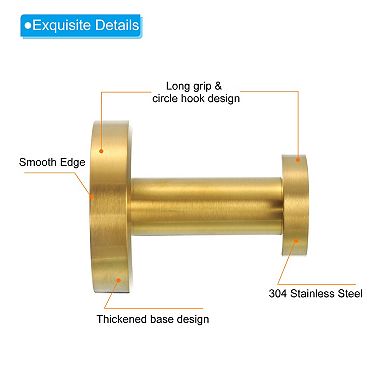 Towel Hooks for Hanging, 4Pcs 304 Stainless Steel Round Mounted Hanger