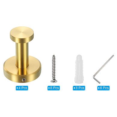 Towel Hooks for Hanging, 4Pcs 304 Stainless Steel Round Mounted Hanger