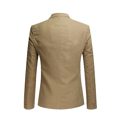 Mens Slim Fit Blazer 2-Button Lightweight Casual Jacket with Breathable Design