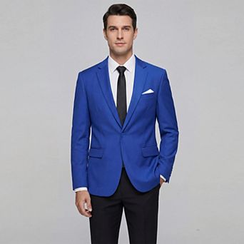 Men's Suit Jacket 1-Button Notched Lapel Slim Business Blazer for Daily Wear