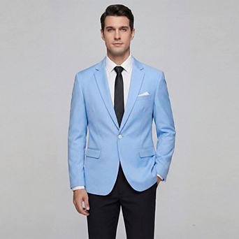 Men's Suit Jacket 1-Button Notched Lapel Slim Business Blazer for Daily Wear