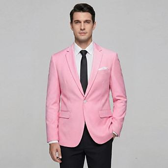Men's Suit Jacket 1-Button Notched Lapel Slim Business Blazer for Daily Wear