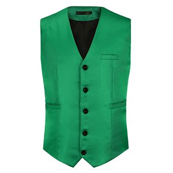 Men’s Slim Fit V-Neck Waistcoat Vest 5-Button Formal & Casual
