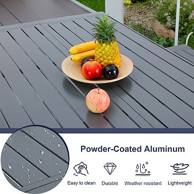 Aoodor 3-Piece Aluminum Dining Table Sets for Patio, Garden , Poolside