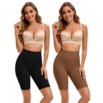 2 Packs Women's Control Waist High Elasticity Thigh Shapers High-Waisted Hip Lifter Control Panties
