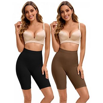 2 Packs Women's Control Waist High Elasticity Thigh Shapers High-Waisted Hip Lifter Control Panties