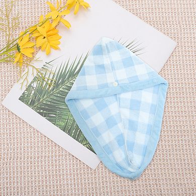 Water-absorbent Plaid Hair Towel 1 Pc