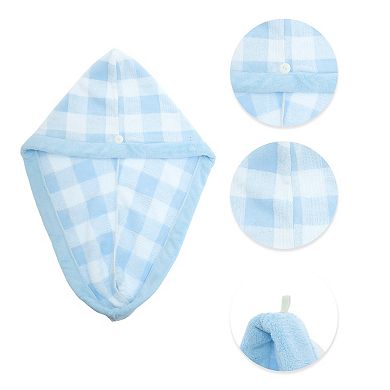 Water-absorbent Plaid Hair Towel 1 Pc
