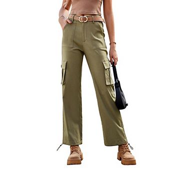 Women Sportswear Low Rise Cargo Pants Wide Leg Travel Hiking Pants Teen Girls Y2K Streetwear Pants