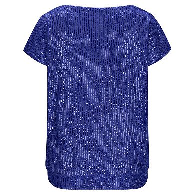 Women Sequin Top Sparkle Sleeveless Shimmer Tanks Tops Summer V Neck Fashion Shirts for Party Night