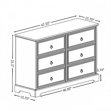 31.5 in. H Accent Cabinet with 6 Drawers