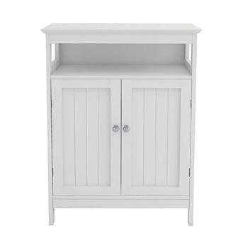 23.62 in W. x 11.81 in D x 31.5 in H White Linen Cabinet with 2 Doors and 1 Shelf