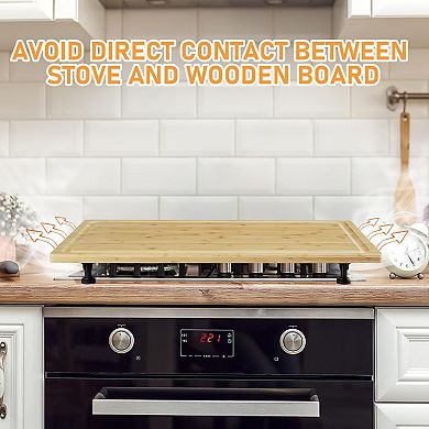 Cutting Board Stovetop Cover for Electric Stove, Gas Burners, Counter Space