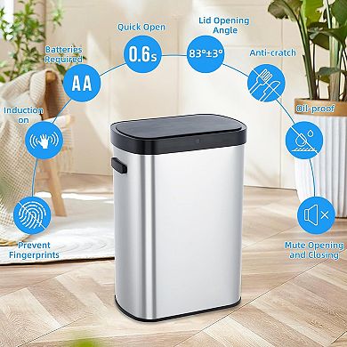 13 Gallon Automatic Trash Can with Lid, for Kitchen Bedroom Bathroom Office
