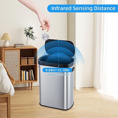 13 Gallon Automatic Trash Can with Lid, for Kitchen Bedroom Bathroom Office