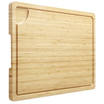 Large Cutting Board, Wooden Cutting Board for Kitchen with Handles and Juice Groove