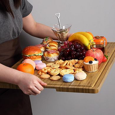 Large Cutting Board, Wood Cutting Board for Kitchen with Handles and Juice Groove