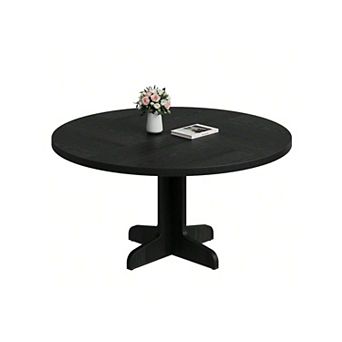 Round Dining Table For 4-6 People, 47 Inch Farmhouse Kitchen Table For Home Dining Room