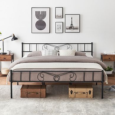 Bed Frame Platform With Headboard And Footboard, Mattress Foundation And No Box Spring Needed