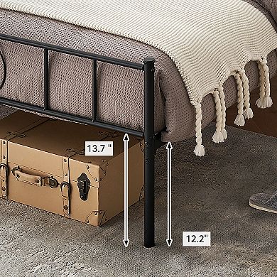 Bed Frame Platform With Headboard And Footboard, Mattress Foundation And No Box Spring Needed