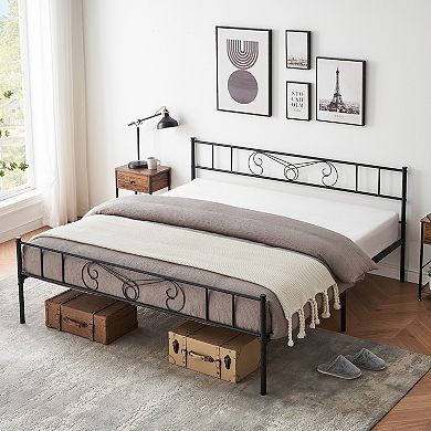 Bed Frame Platform With Headboard And Footboard, Mattress Foundation And No Box Spring Needed