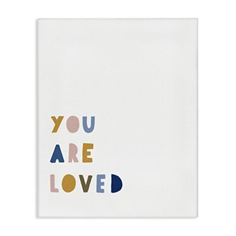 Stupell Home Decor You Are Loved Block Typography Canvas Wall Art