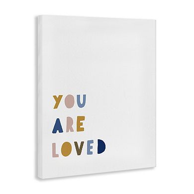 Stupell Home Decor You Are Loved Block Typography Canvas Wall Art