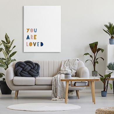 Stupell Home Decor You Are Loved Block Typography Canvas Wall Art