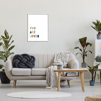 Stupell Home Decor You Are Loved Motivational Phrase Block Framed Wall Art