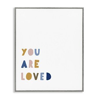 Stupell Home Decor You Are Loved Motivational Phrase Block Framed Wall Art