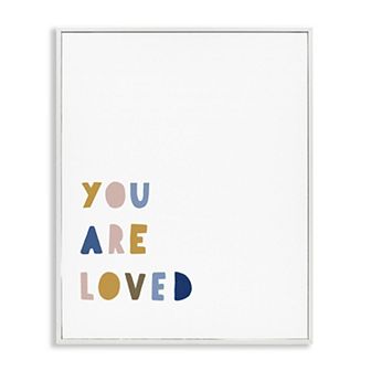 Stupell Home Decor You Are Loved Motivational Phrase Block Framed Wall Art