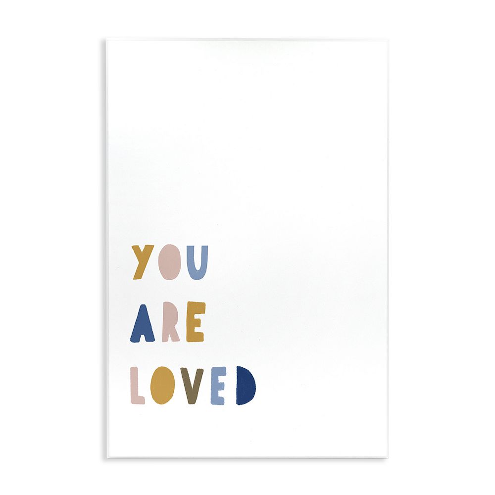 Stupell Home Decor You Are Loved Block Typography Plaque Wall Art
