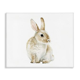 Stupell Home Decor Bunny Rabbit Watercolor Portrait Canvas Wall Art