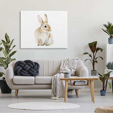 Stupell Home Decor Bunny Rabbit Watercolor Portrait Canvas Wall Art