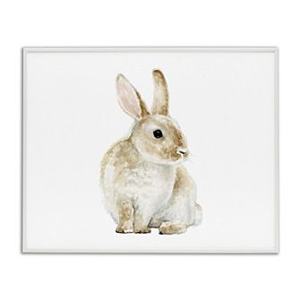 Stupell Home Decor Bunny Rabbit Watercolor Portrait Framed Wall Art