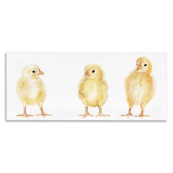 Stupell Home Decor Baby Chick Trio Watercolor Canvas Wall Art