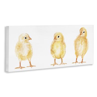 Stupell Home Decor Baby Chick Trio Watercolor Canvas Wall Art