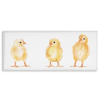 Stupell Home Decor Baby Chick Trio Watercolor Portrait Framed Wall Art