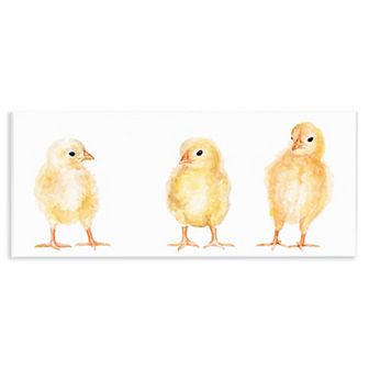 Stupell Home Decor Baby Chick Trio Watercolor Plaque Wall Art
