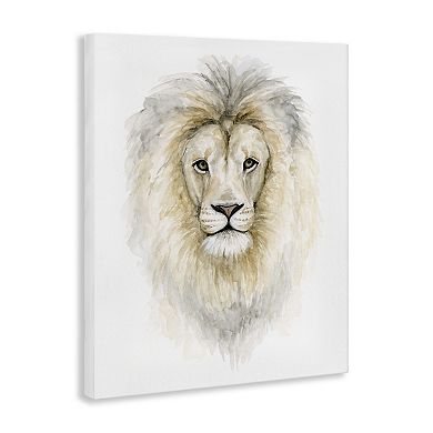 Stupell Home Decor Lion Mane Watercolor Portrait Canvas Wall Art