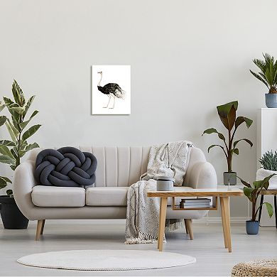 Stupell Home Decor Ostrich Bird Watercolor Portrait Wood Wall Art